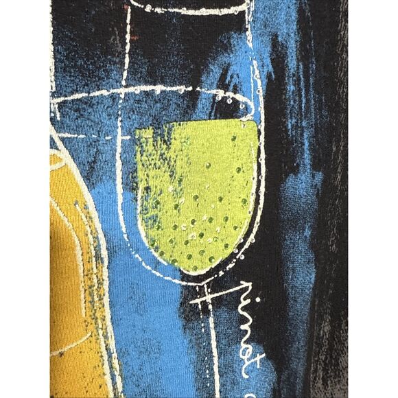 Jess & Jane Top Size  XL Red Wine Medley Sparkle Cotton T Shirt Merlot Cabernat - Picture 5 of 13